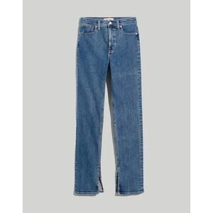Madewell NWT Mid-Rise Stovepipe Jeans in Knowland Wash Slit-Hem Edition Size 24‎